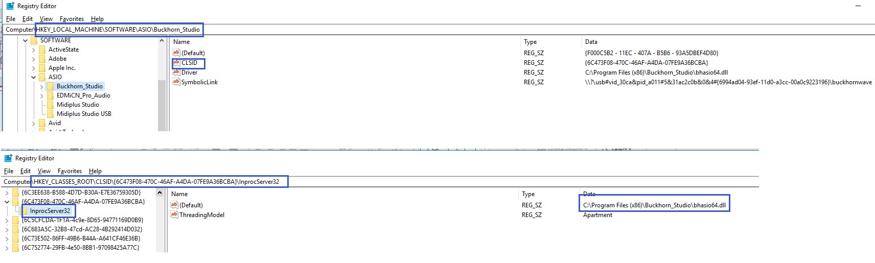 asio registry